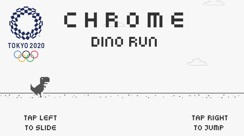 東奧遊戲＃隱藏 Chrome 瀏覽器 Dino Run 小恐龍奧運闖關彩蛋
