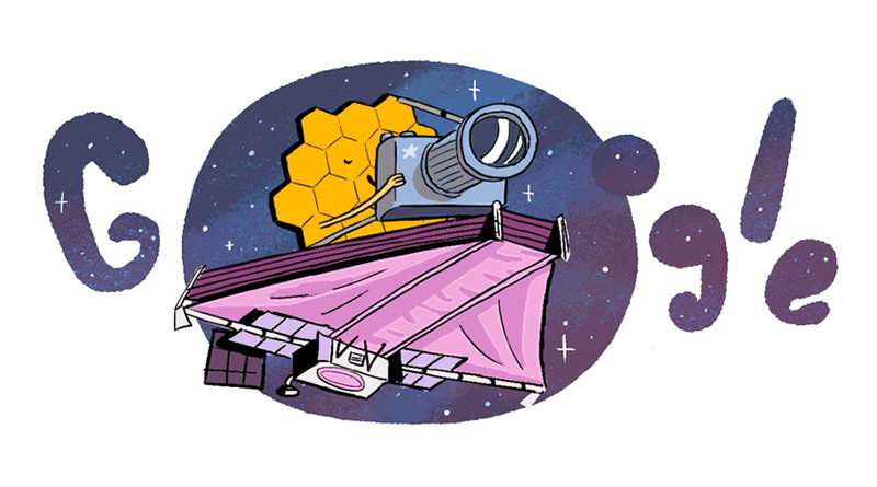 詹姆斯韋伯太空望遠鏡成功傳送全彩影像 Google 谷歌塗鴉慶祝