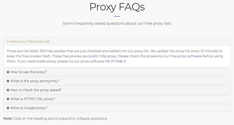 Free Proxy List 介面簡潔 & 多種篩選條件代理伺服器清單網